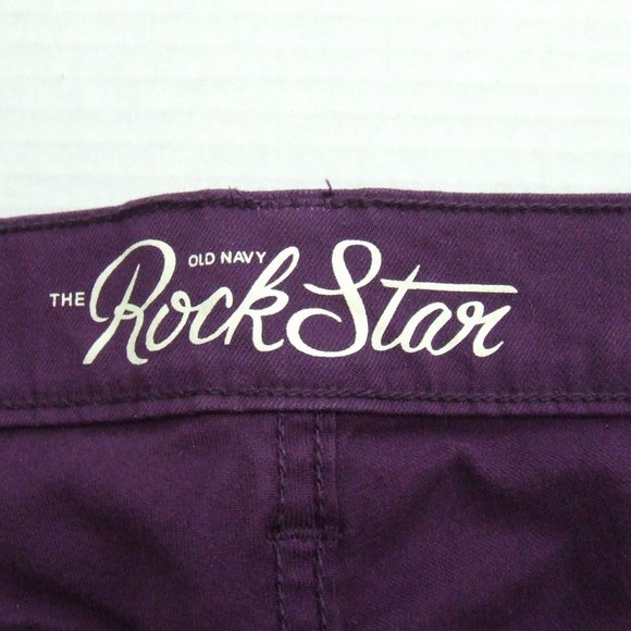 Purple jeans Old Navy Rock Star pants women's tapered leg size 10 - Picture 5 of 12